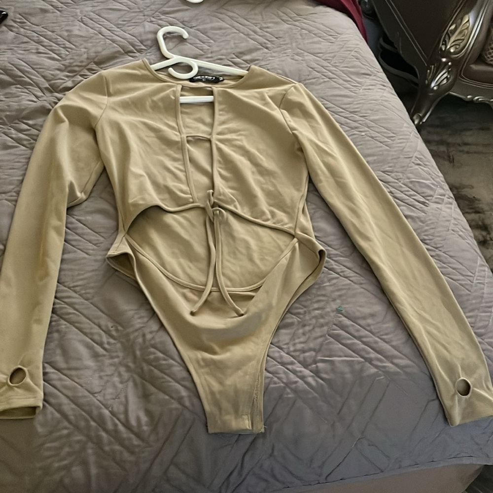 Tan Long Sleeve Bodysuit - Picture 2 of 3